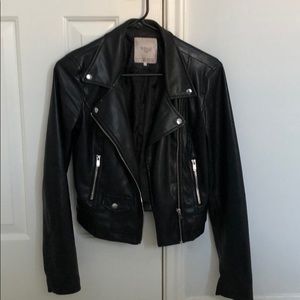 Zara black faux leather jacket